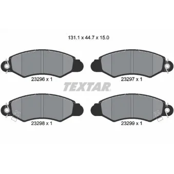 Jeu de 4 plaquettes de frein avant TEXTAR 2329601