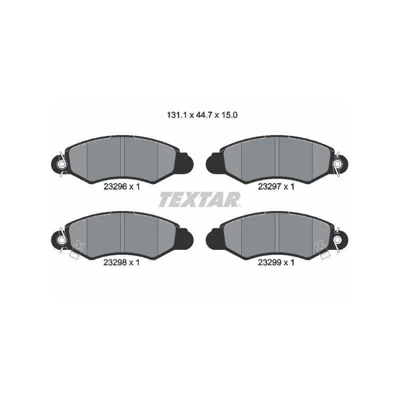Jeu de 4 plaquettes de frein avant TEXTAR 2329601