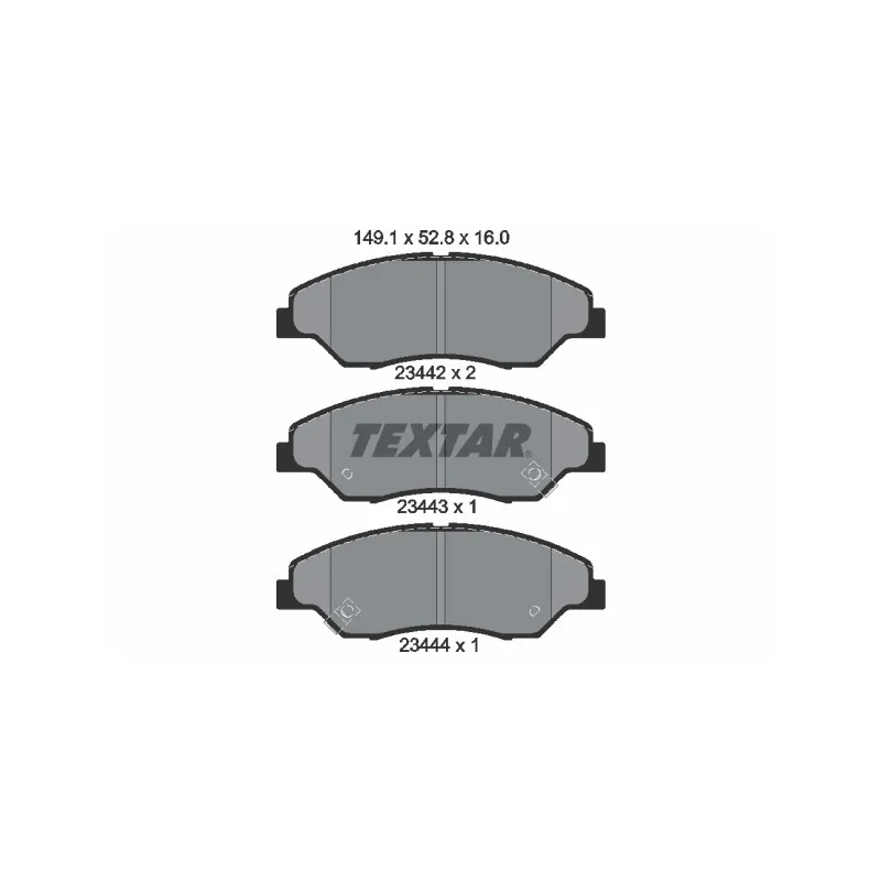 Jeu de 4 plaquettes de frein avant TEXTAR 2344201