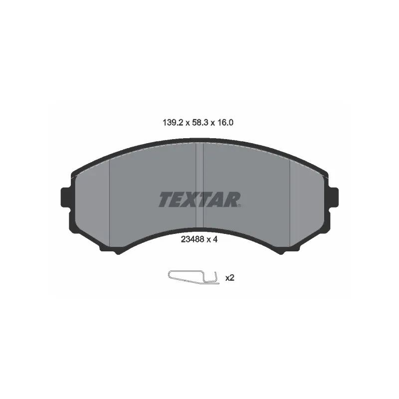 Jeu de 4 plaquettes de frein avant TEXTAR 2348801