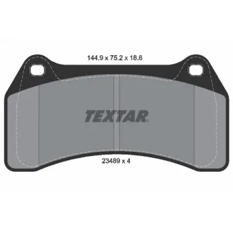 Jeu de 4 plaquettes de frein avant TEXTAR 2348901