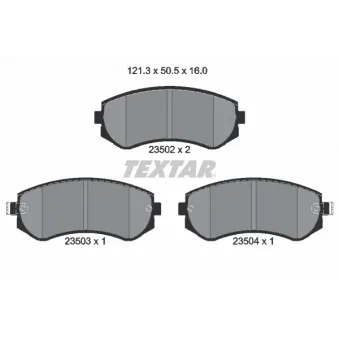 Jeu de 4 plaquettes de frein avant TEXTAR 2350201