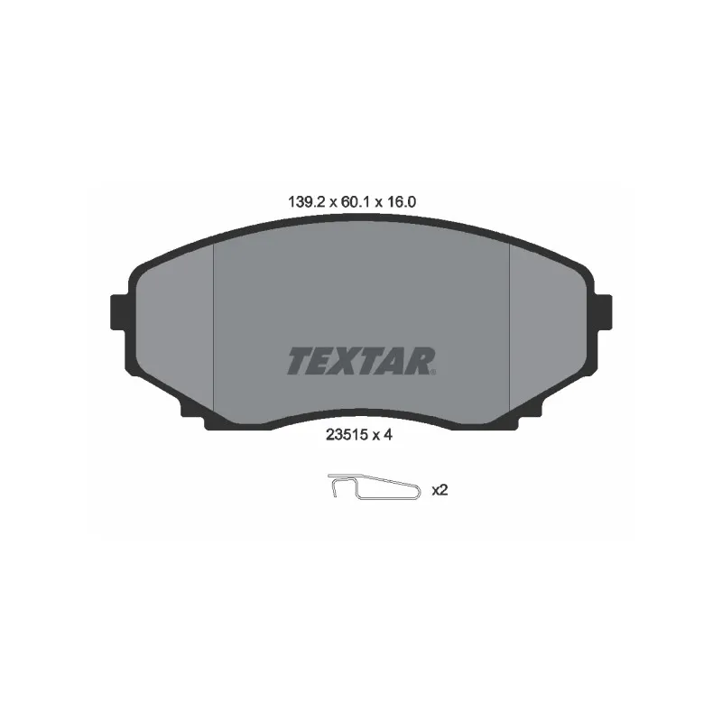 Jeu de 4 plaquettes de frein avant TEXTAR 2351501