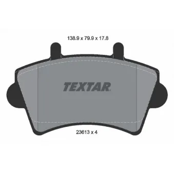 Jeu de 4 plaquettes de frein avant TEXTAR 2361301