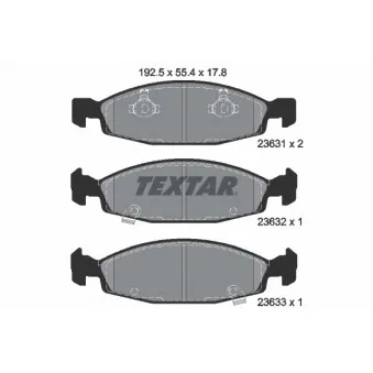 Jeu de 4 plaquettes de frein avant TEXTAR 2363101