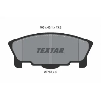 Jeu de 4 plaquettes de frein avant TEXTAR