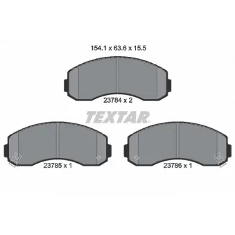 Jeu de 4 plaquettes de frein avant TEXTAR 2378401