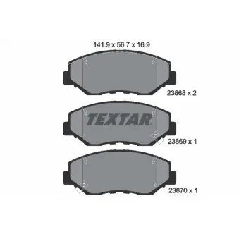 Jeu de 4 plaquettes de frein avant TEXTAR 2386801