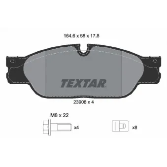 Jeu de 4 plaquettes de frein avant TEXTAR