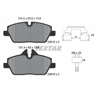Jeu de 4 plaquettes de frein avant TEXTAR