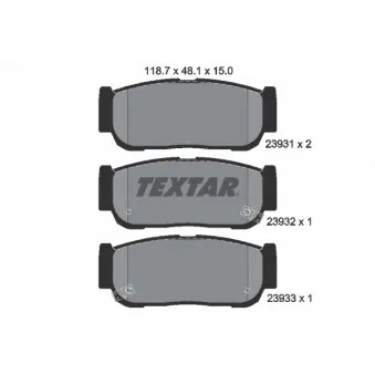 Jeu de 4 plaquettes de frein arrière TEXTAR 2393101