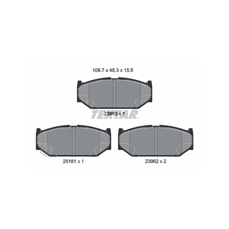 Jeu de 4 plaquettes de frein avant TEXTAR 2396302