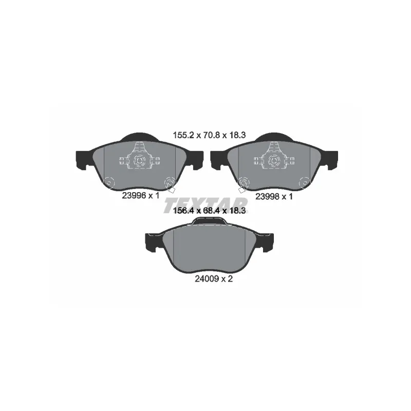 Jeu de 4 plaquettes de frein avant TEXTAR 2399601