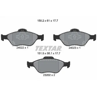 Jeu de 4 plaquettes de frein avant TEXTAR 2402201