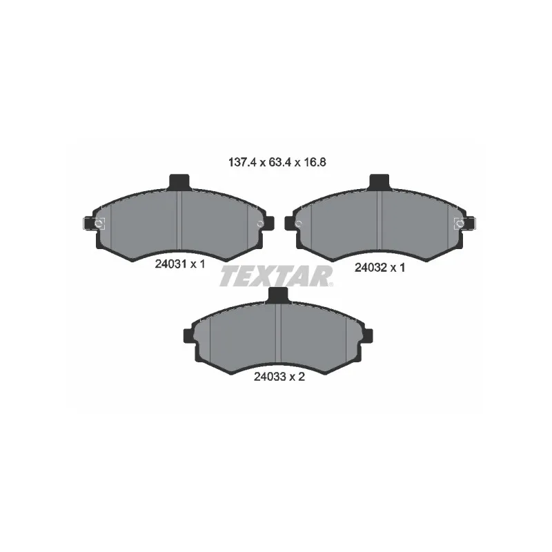 Jeu de 4 plaquettes de frein avant TEXTAR 2403101