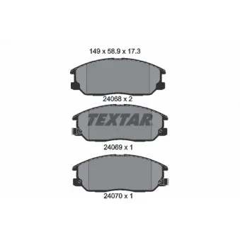 Jeu de 4 plaquettes de frein avant TEXTAR 2406801