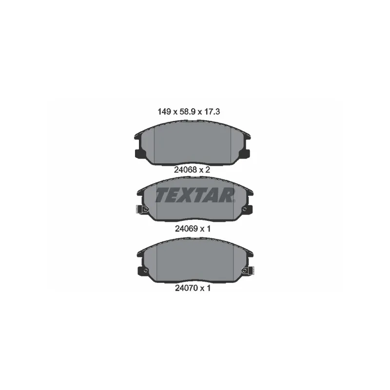 Jeu de 4 plaquettes de frein avant TEXTAR 2406801