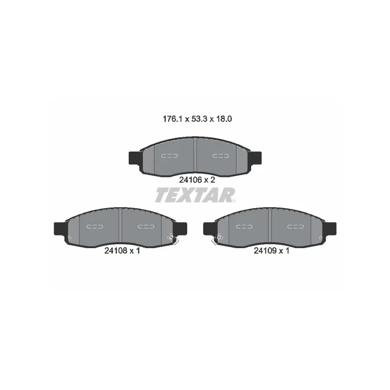 Jeu de 4 plaquettes de frein avant TEXTAR 2410601