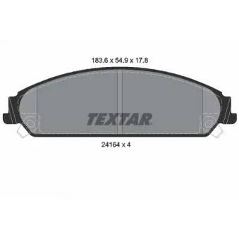 Jeu de 4 plaquettes de frein avant TEXTAR 2416401