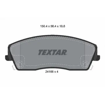 Jeu de 4 plaquettes de frein avant TEXTAR 2416601