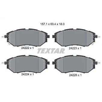 Jeu de 4 plaquettes de frein avant TEXTAR 2422201