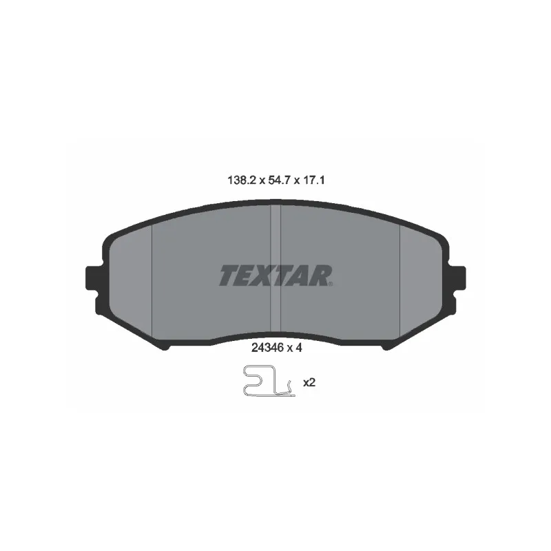 Jeu de 4 plaquettes de frein avant TEXTAR 2434601