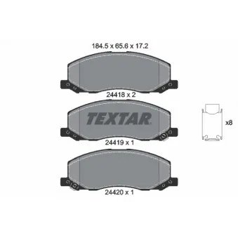 Jeu de 4 plaquettes de frein avant TEXTAR 2441801