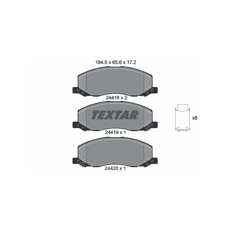 Jeu de 4 plaquettes de frein avant TEXTAR 2441801