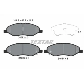 Jeu de 4 plaquettes de frein avant TEXTAR 2468201