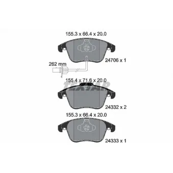 Jeu de 4 plaquettes de frein avant TEXTAR 2470601