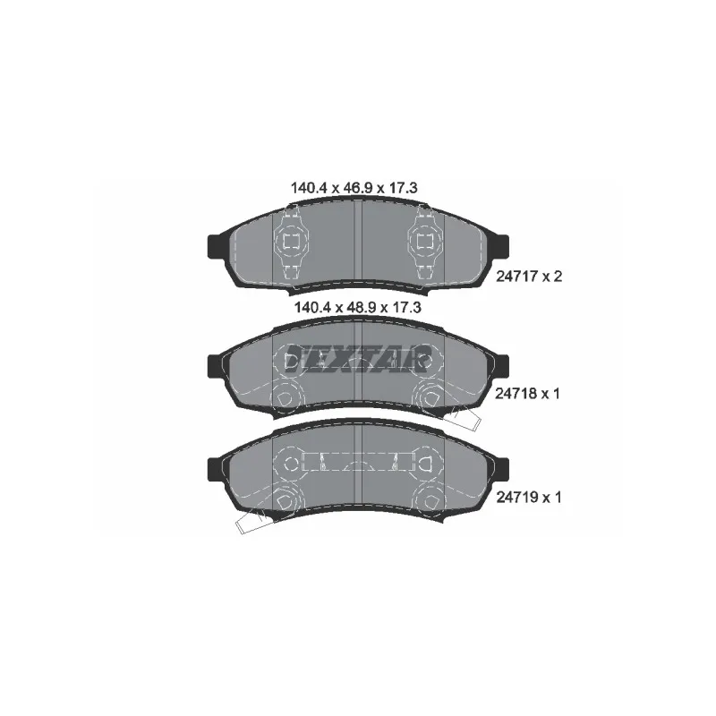 Jeu de 4 plaquettes de frein avant TEXTAR 2471701
