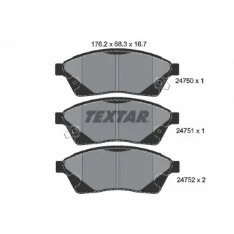 Jeu de 4 plaquettes de frein avant TEXTAR 2475001