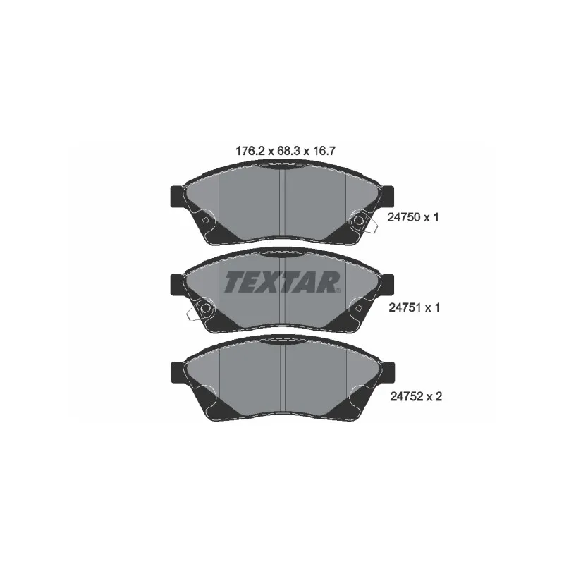 Jeu de 4 plaquettes de frein avant TEXTAR 2475001