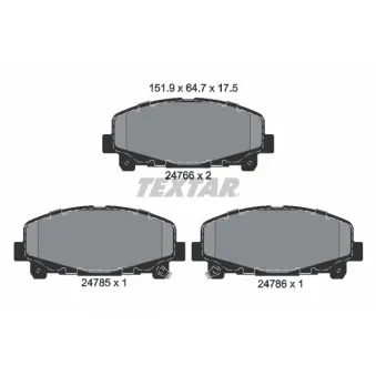 Jeu de 4 plaquettes de frein avant TEXTAR 2476601