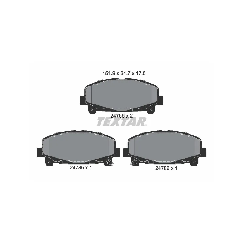 Jeu de 4 plaquettes de frein avant TEXTAR 2476601