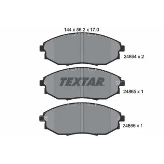 Jeu de 4 plaquettes de frein avant TEXTAR 2486401
