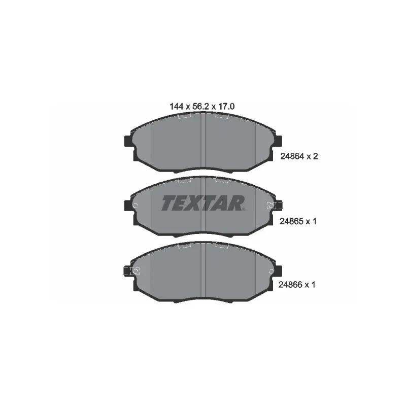 Jeu de 4 plaquettes de frein avant TEXTAR 2486401