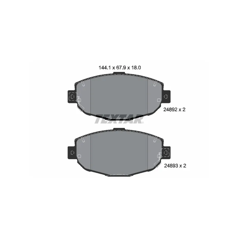 Jeu de 4 plaquettes de frein avant TEXTAR 2489201