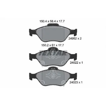 Jeu de 4 plaquettes de frein avant TEXTAR 2495201