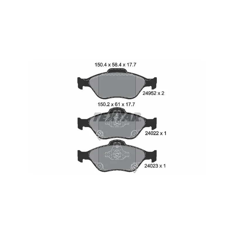 Jeu de 4 plaquettes de frein avant TEXTAR 2495201
