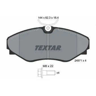Jeu de 4 plaquettes de frein avant TEXTAR 2497101