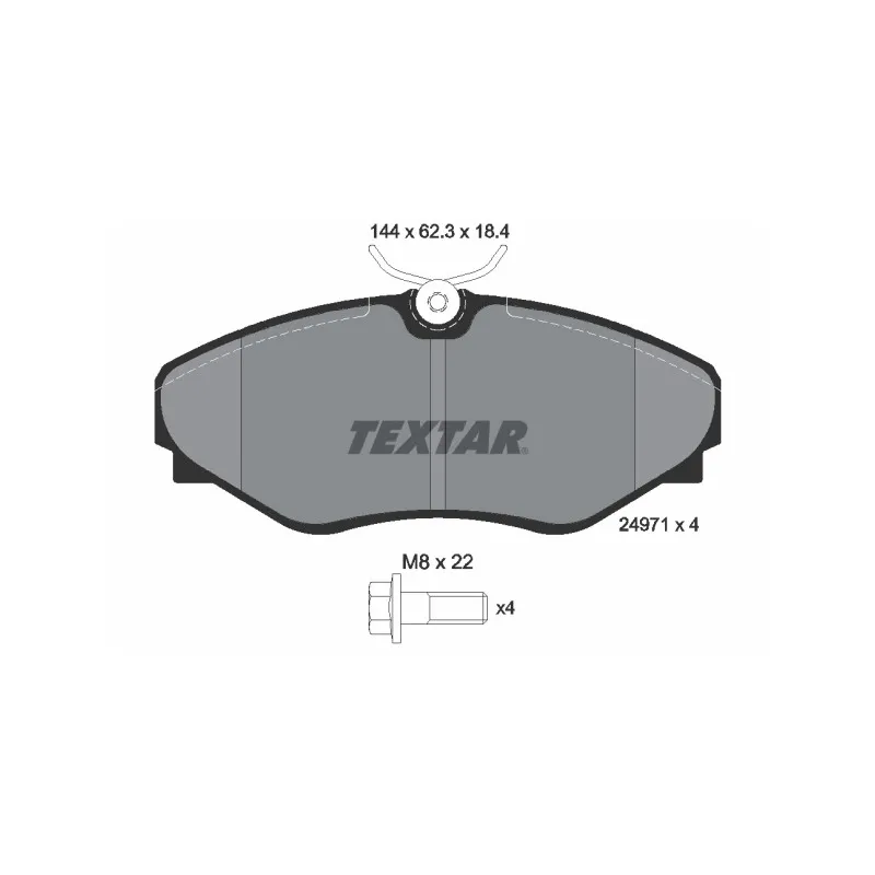Jeu de 4 plaquettes de frein avant TEXTAR 2497101