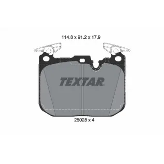 Jeu de 4 plaquettes de frein avant TEXTAR 2502805