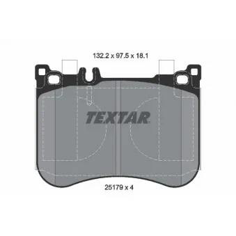 Jeu de 4 plaquettes de frein avant TEXTAR 2517901