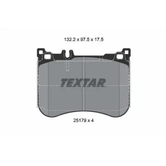 Jeu de 4 plaquettes de frein avant TEXTAR 2517903