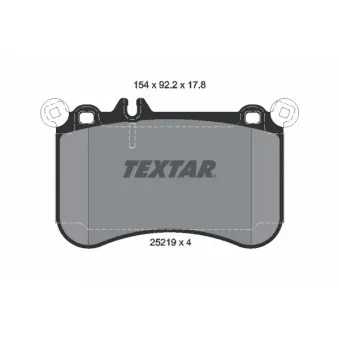 Jeu de 4 plaquettes de frein avant TEXTAR 2521901