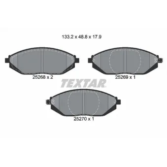 Jeu de 4 plaquettes de frein avant TEXTAR 2526801