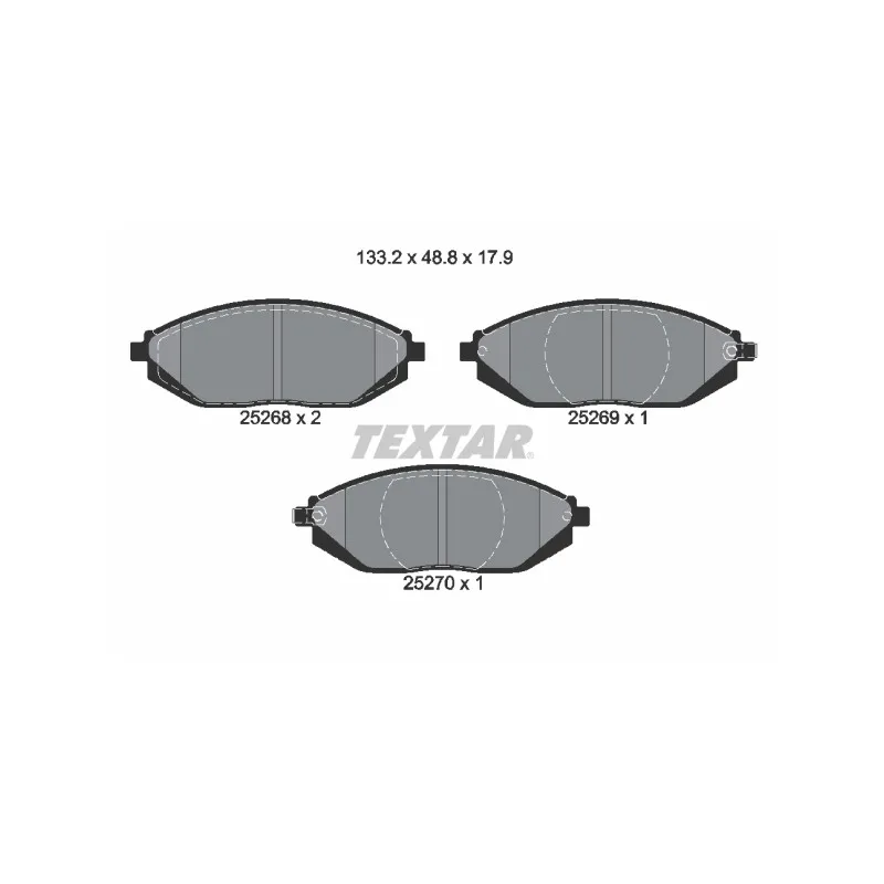 Jeu de 4 plaquettes de frein avant TEXTAR 2526801