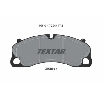 Jeu de 4 plaquettes de frein avant TEXTAR 2551901
