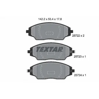 Jeu de 4 plaquettes de frein avant TEXTAR 2572201